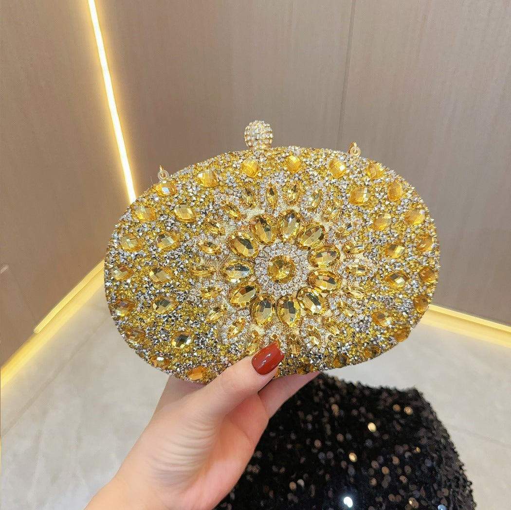 SIXSR 2025 New New party banquet bag handbag diamond-encrusted small bag female fashion celebrity handbag oblique span dinner bag