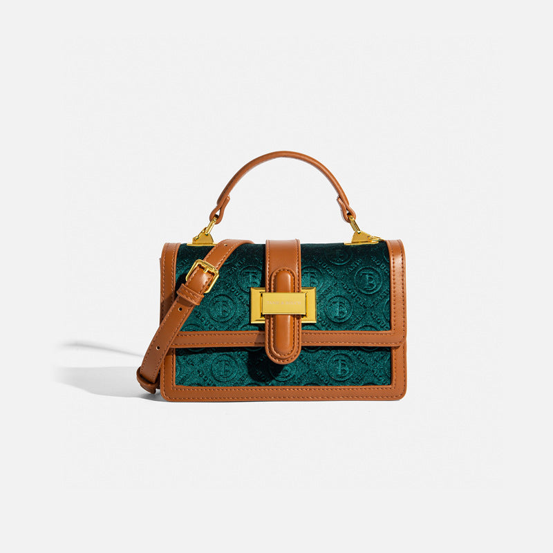 2025 popular autumn and winter new velvet bag women's portable small square bag niche high-end sense versatile single shoulder messenger bag women