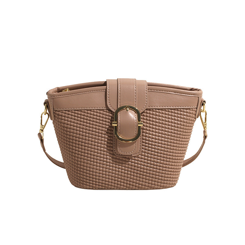 SIXSR 2025 Simple bucket bag women's popular new Korean version ins fashion trend shoulder bag casual trend versatile messenger bag