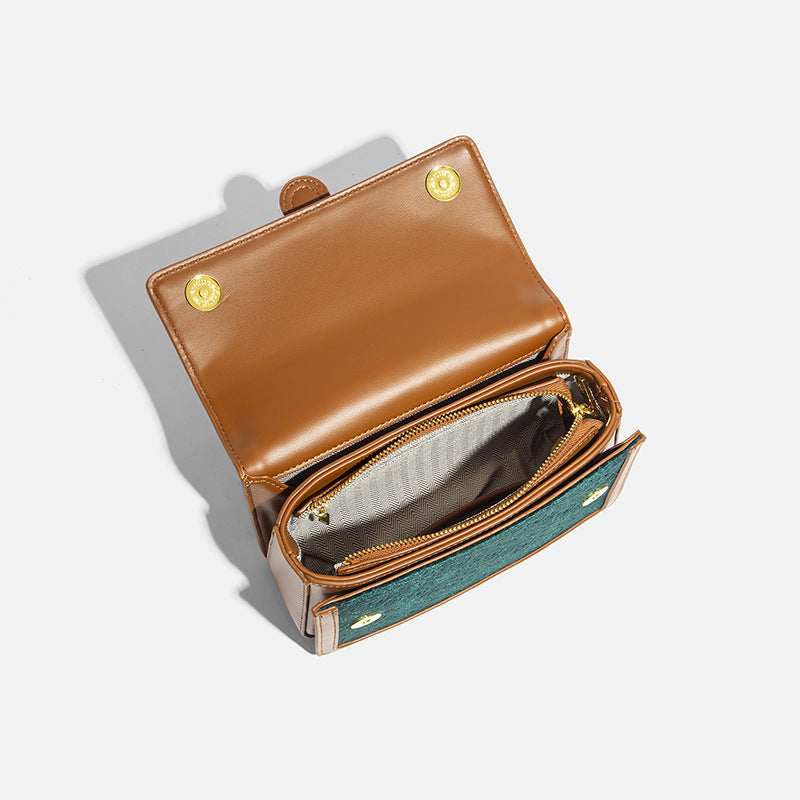 2025 popular autumn and winter new velvet bag women's portable small square bag niche high-end sense versatile single shoulder messenger bag women