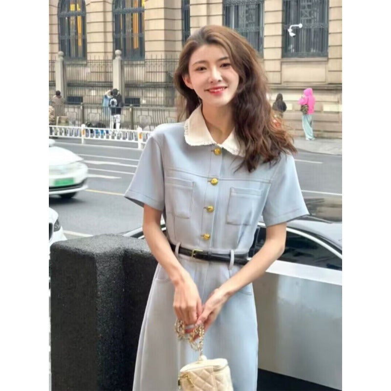 2025 Summer new salt wear with slightly fat and thin meat-covering Platycodon fragrant floral dress suit for women