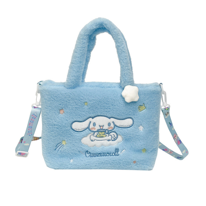 SIXSR 2025 Japanese cute plush doll bag, plush bag, soft girl heart, handbag, shoulder messenger bag, women's bag, grab machine bag.