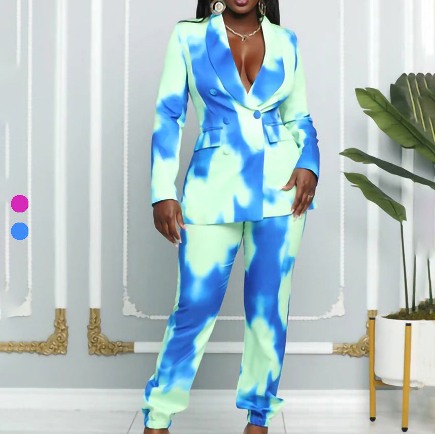 SIXSR D276 2025 casual suit popular summer new fashion commuter printed professional suit suit Popular trade suit