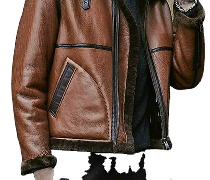 2025 Independent station wish New for autumn and winter fur integrated two-color splicing flight jacket 6533