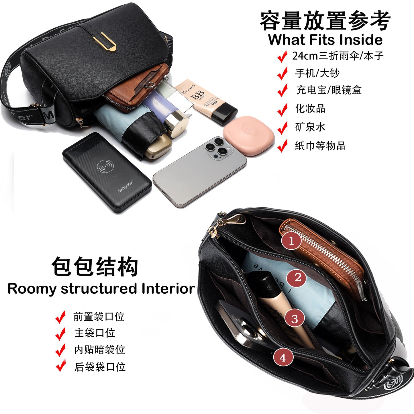 SIXSR 2025Tote bag women's new simple solid color popular new high-end sense large-capacity middle-aged women's bag diagonally across the armpit bag