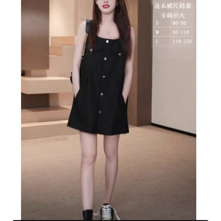 2025 high-end tooling vest dress summer new small temperament sleeveless shirt skirt