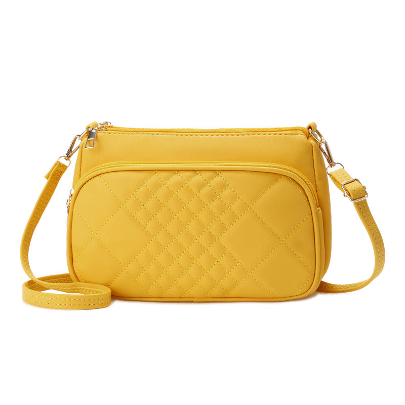SIXSR 2025Bags new bag soft leather rhombus shoulder bag women's fashion portable Popular trade messenger bag New small round bag women's bag