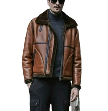 2025 Independent station wish New for autumn and winter fur integrated two-color splicing flight jacket 6533