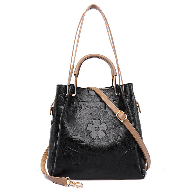 2025 Bags women's New hot-selling new bucket bags, high-end fashion embossed handbags, large-capacity mother and child shoulder bags