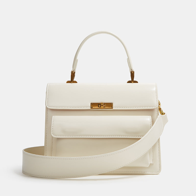2025 popular new bag women's high-end handbag niche design fashionable versatile wide shoulder strap single shoulder messenger bag women