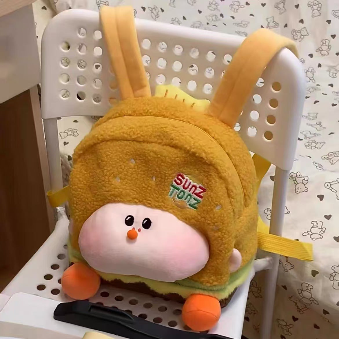 SIXSR 2025 Korean version cute soft cute hamburger schoolbag popular winter new fashion travel bag large capacity doll backpack