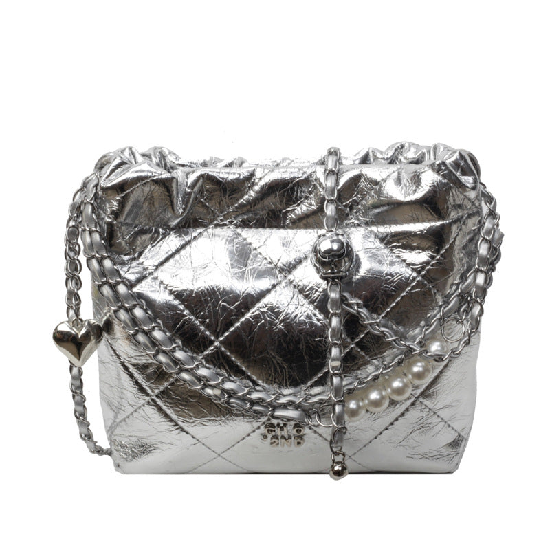 SIXSR 2025 Niche design embroidery thread bag women's popular new fashion versatile chain messenger bag Popular style shoulder bucket bag