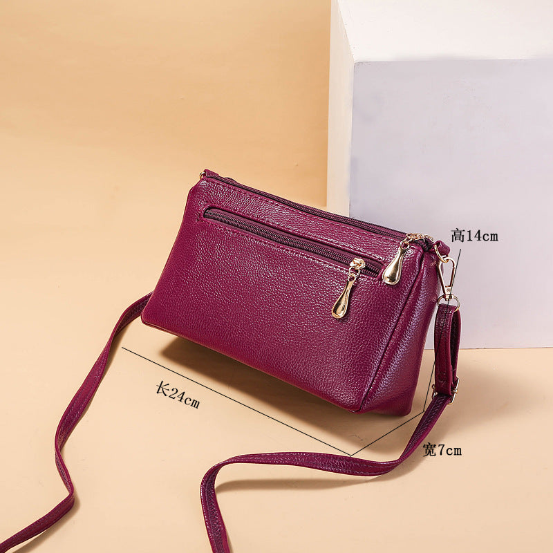SIXSR 2025Korean version messenger bag middle-aged women's casual satchel fashion solid color trendy women's bag new summer shoulder bag