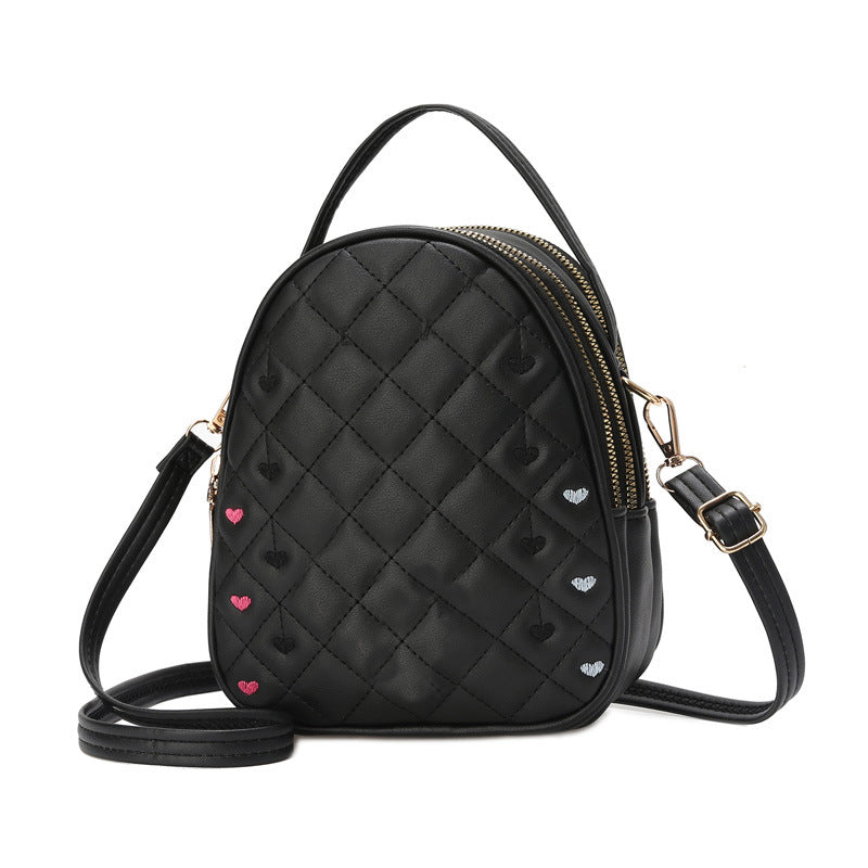 SIXSR 2025Bags new bag soft leather rhombus shoulder bag women's fashion portable Popular trade messenger bag New small round bag women's bag