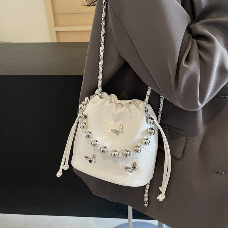 SIXSR 2025 Niche design simple casual versatile shoulder bag women's popular new fashion hand bucket bag messenger bag