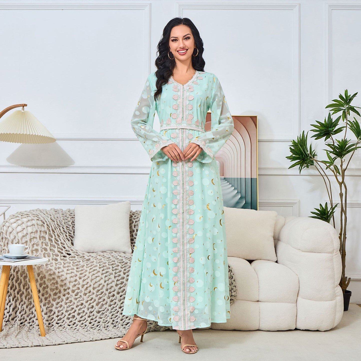 MT135 New new long-sleeved women's clothing, Middle East bronzing Muslim robe, Popularan, n Dubai dress