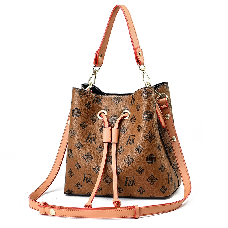 Premium women's bag new retro bucket bag niche underarm shoulder old flower messenger bag handbag