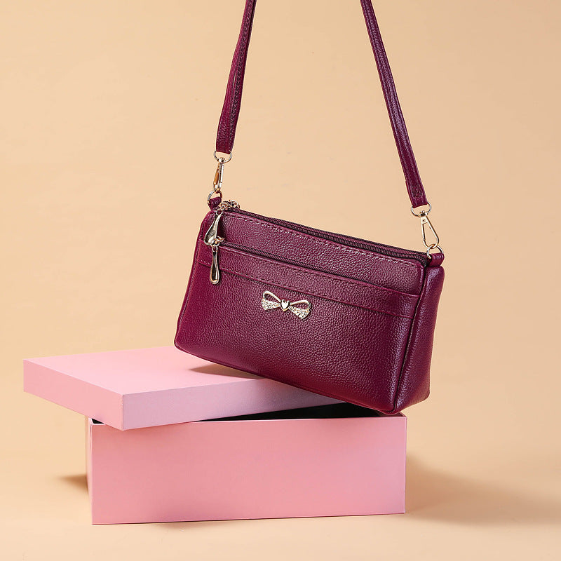 SIXSR 2025Korean version messenger bag middle-aged women's casual satchel fashion solid color trendy women's bag new summer shoulder bag
