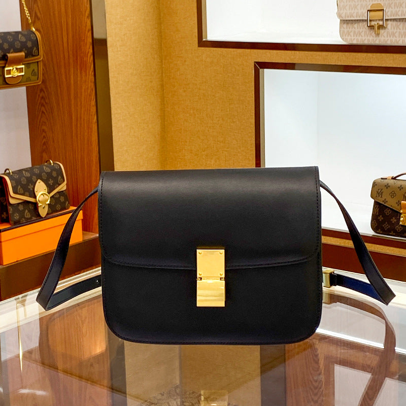 2025 Small square bag popular new retro hand rubbed tofu bag women's messenger bag high-end flight attendant bag versatile shoulder bag