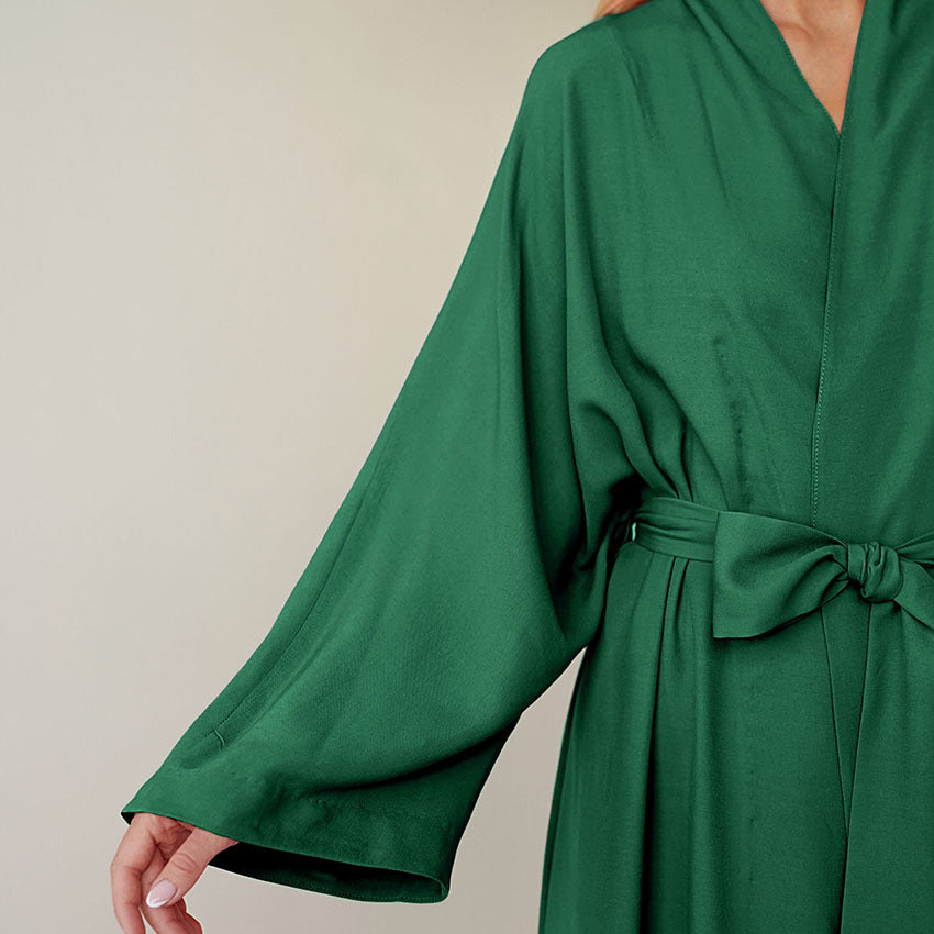 SIXSR 2025 Cross-border autumn cardigan long-sleeved green cotton women's loungewear casual and comfortable hotel nightgown bathrobe