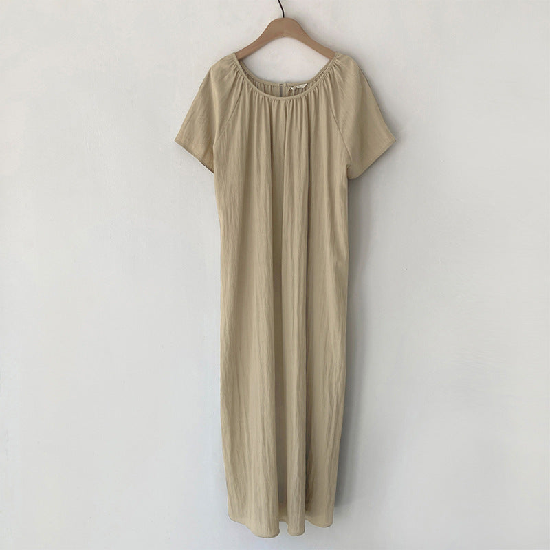 New dress in summer , Korean ins style casual home loose short-sleeved vacation medium and long skirt