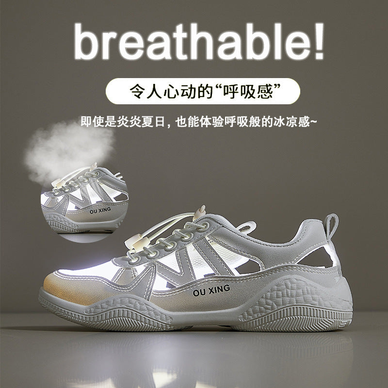 2025 ins breathable little white shoes student Korean version of female tide summer new mesh board shoes street shooting sports shoes HY101
