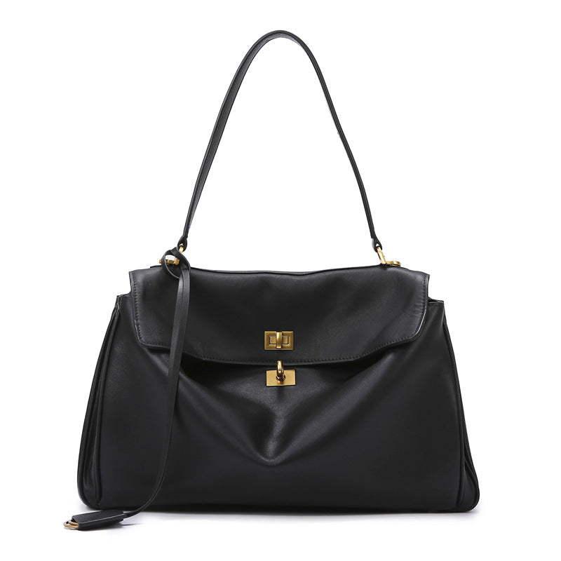 2025 Bag women's popular new rodeo bag large-capacity commuter tote bag B home same handbag texture shoulder bag