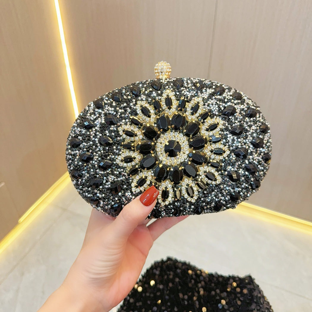 SIXSR 2025 New New party banquet bag handbag diamond-encrusted small bag female fashion celebrity handbag oblique span dinner bag