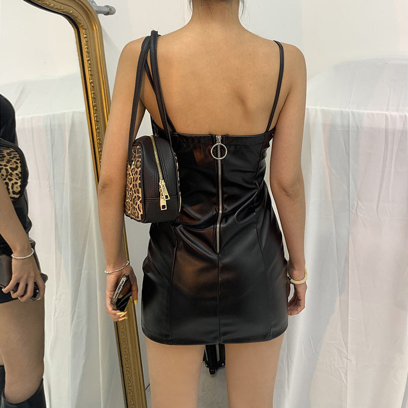 VZYZV 2025 A new summer sexy Spice Girl solid color slim dress backless bm suspender