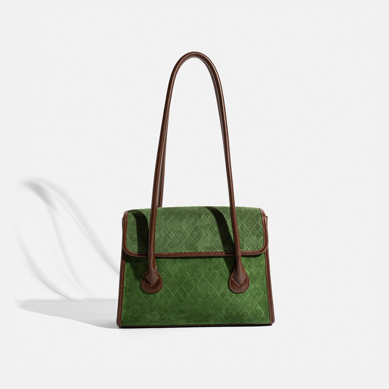 2025 popular autumn and winter new suede tote bag large capacity versatile flip shoulder bag high texture women's bag