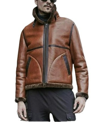 2025 Independent station wish New for autumn and winter fur integrated two-color splicing flight jacket 6533