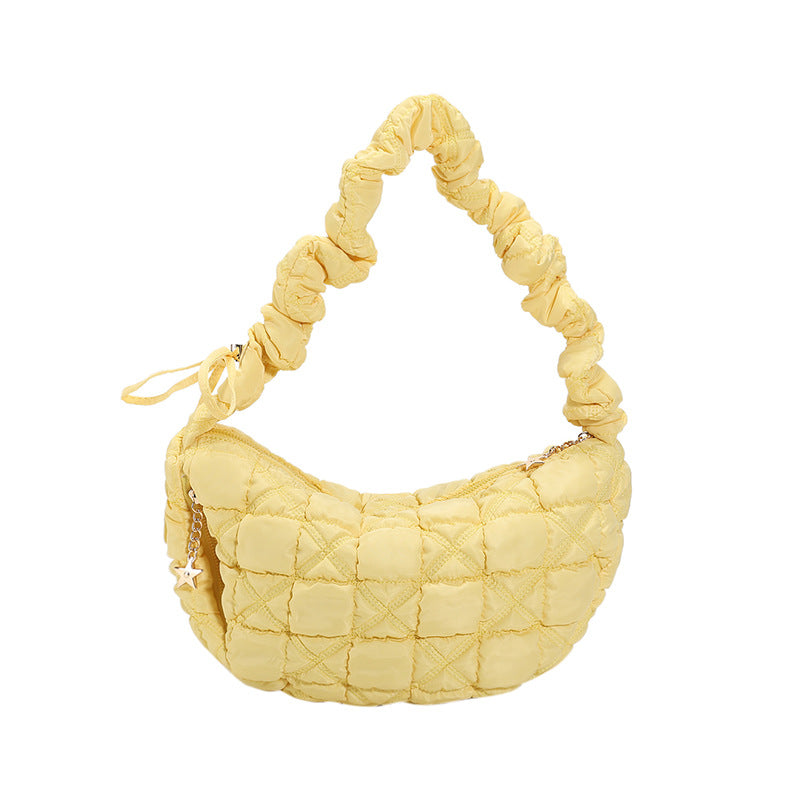 SIXSR 2025 Cloud pleated bag women's new personalized embroidery shoulder bag casual fashion dumplings shoulder handheld women's bag