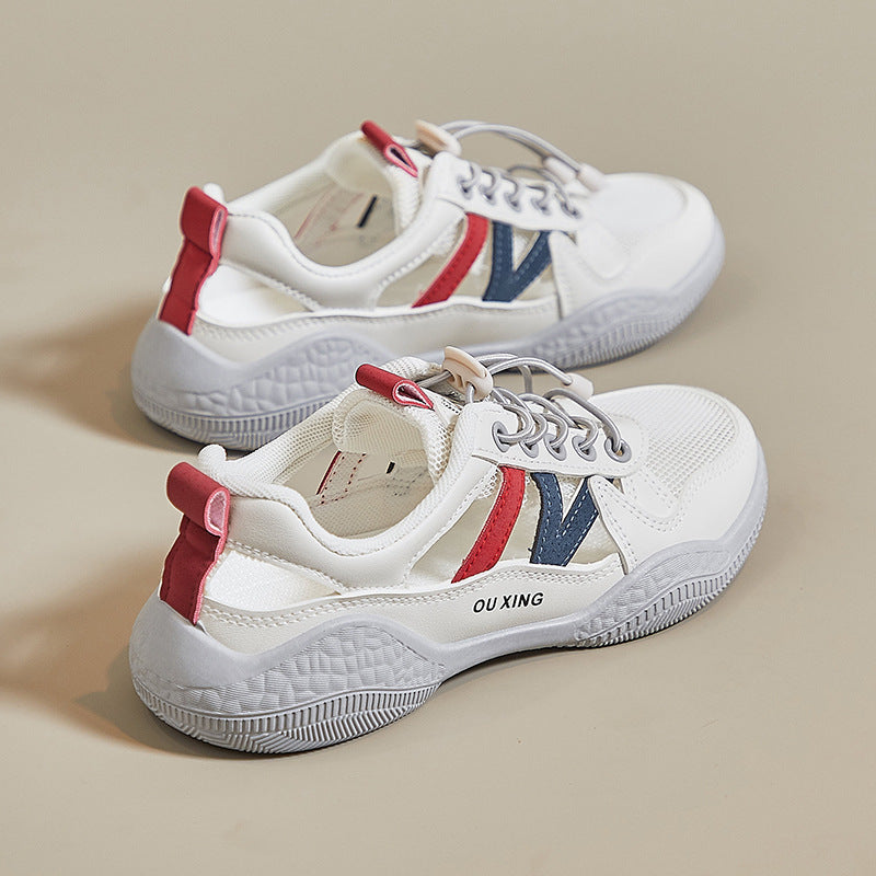 2025 ins breathable little white shoes student Korean version of female tide summer new mesh board shoes street shooting sports shoes HY101