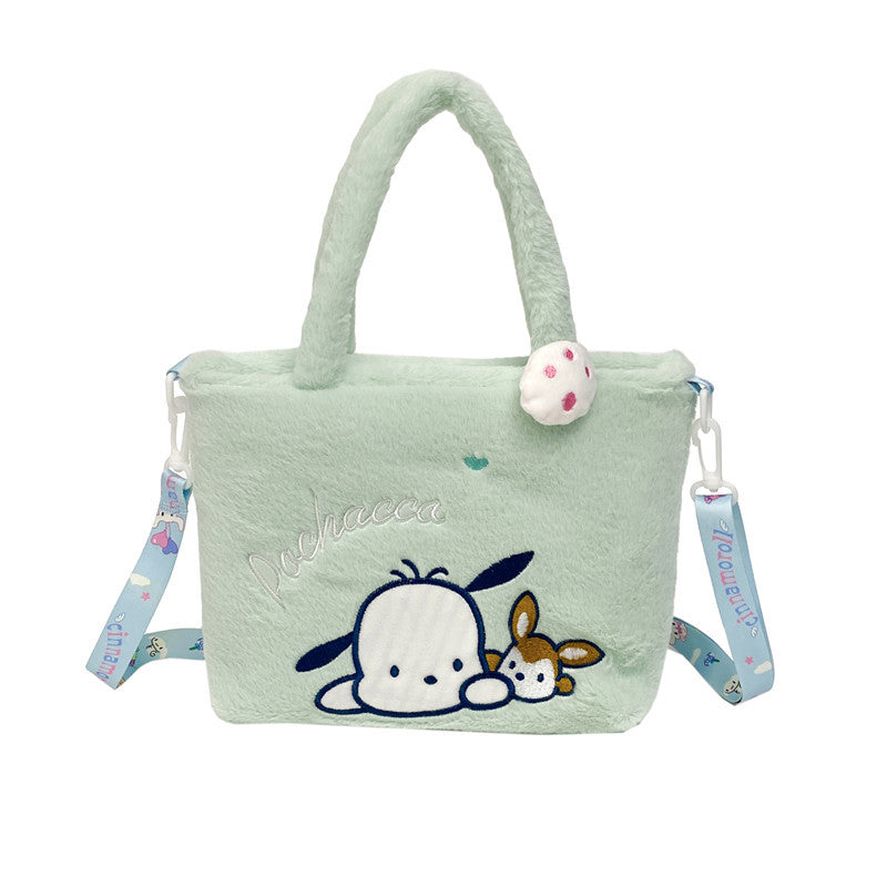 SIXSR 2025 Japanese cute plush doll bag, plush bag, soft girl heart, handbag, shoulder messenger bag, women's bag, grab machine bag.