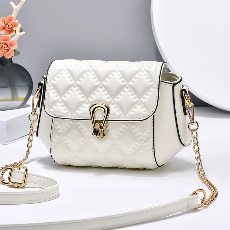 Bag women's new trendy fashion diamond chain women's texture versatile shoulder messenger bag small square bag