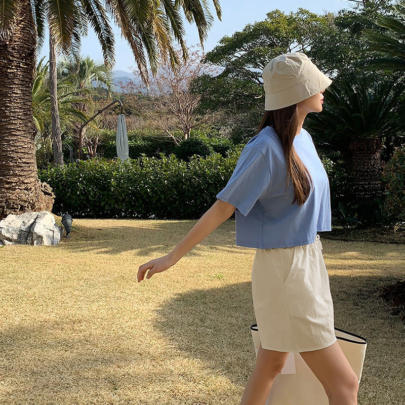Walking pants casual shorts women's summer new cotton and linen niche loose Korean version summer pajama pants can be worn outside home clothes