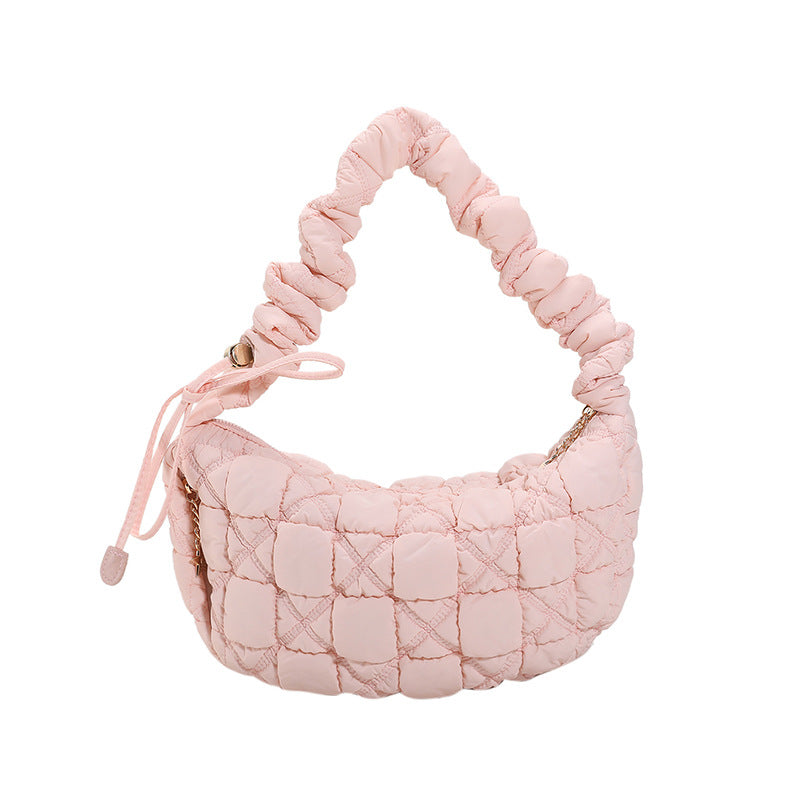 SIXSR 2025 Cloud pleated bag women's new personalized embroidery shoulder bag casual fashion dumplings shoulder handheld women's bag