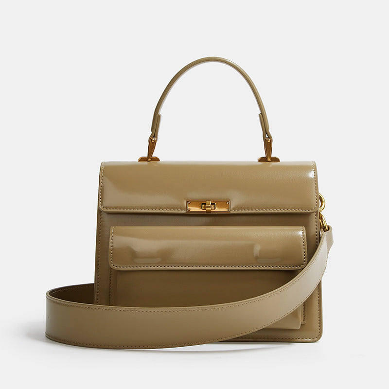 2025 popular new bag women's high-end handbag niche design fashionable versatile wide shoulder strap single shoulder messenger bag women