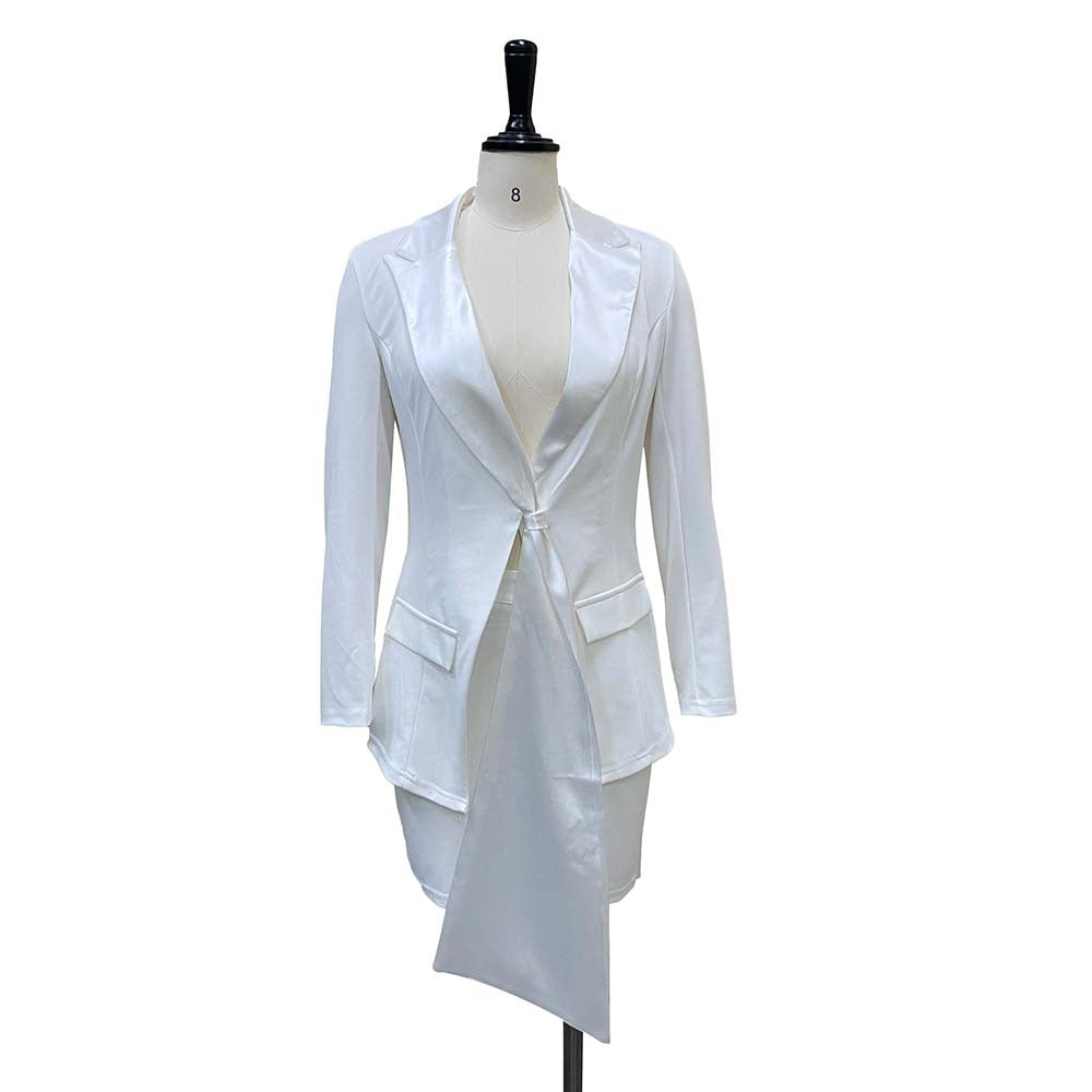 SIXSR D156 Popular trade temperament commuter blazer skirt two-piece set 2025 large-size suit short skirt New suit