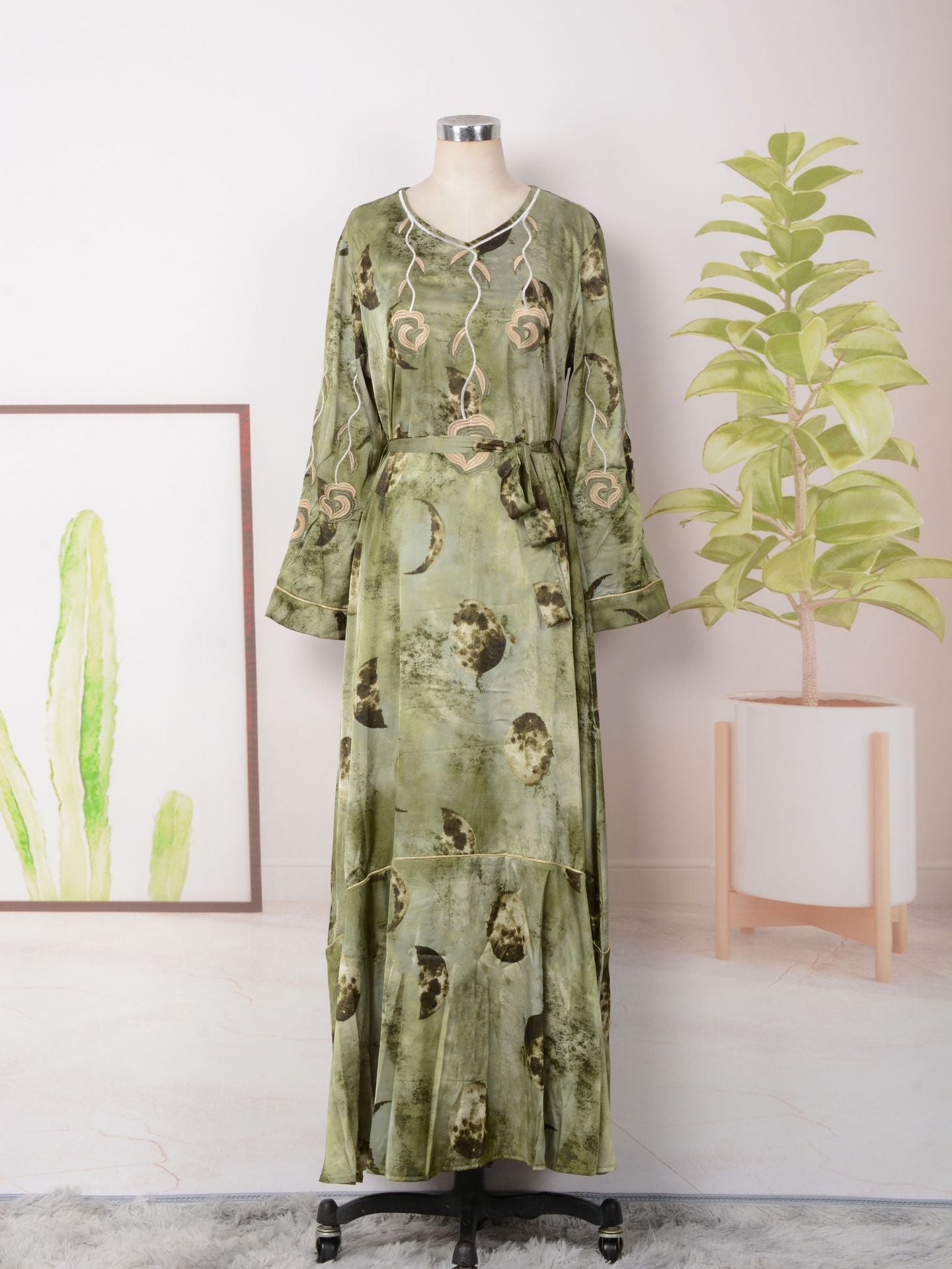 MT145 Middle East Arabian elegant long dress Popular trade fashion explosion women's long-sleeved dress