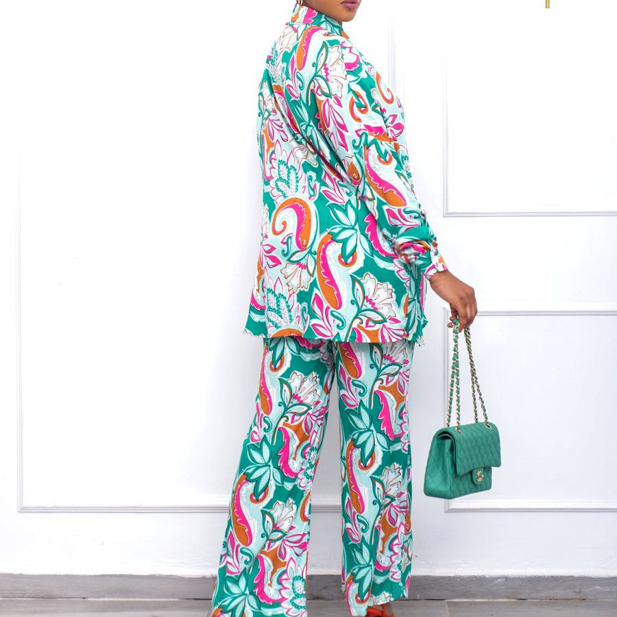 SIXSR D266 New African Large Size Casual Fashion Loose Printing 2025 Two-piece Set