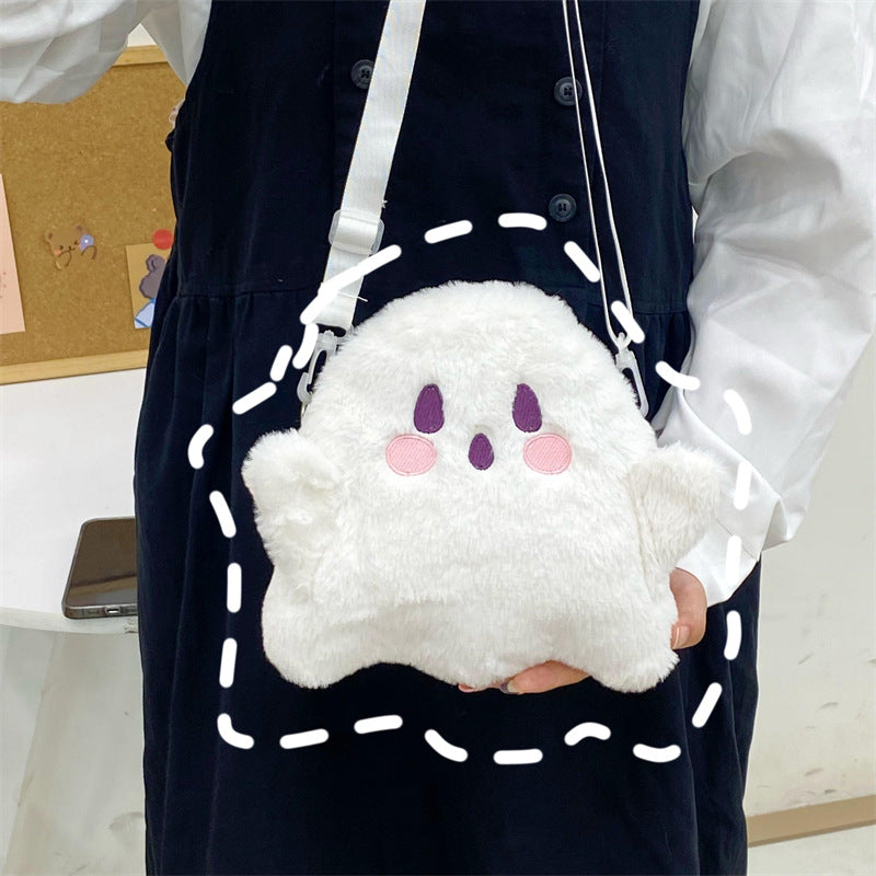 SIXSR 2025 Japanese ins autumn and winter new cute plush spoof ghost bag Halloween gift women's bag shoulder messenger bag