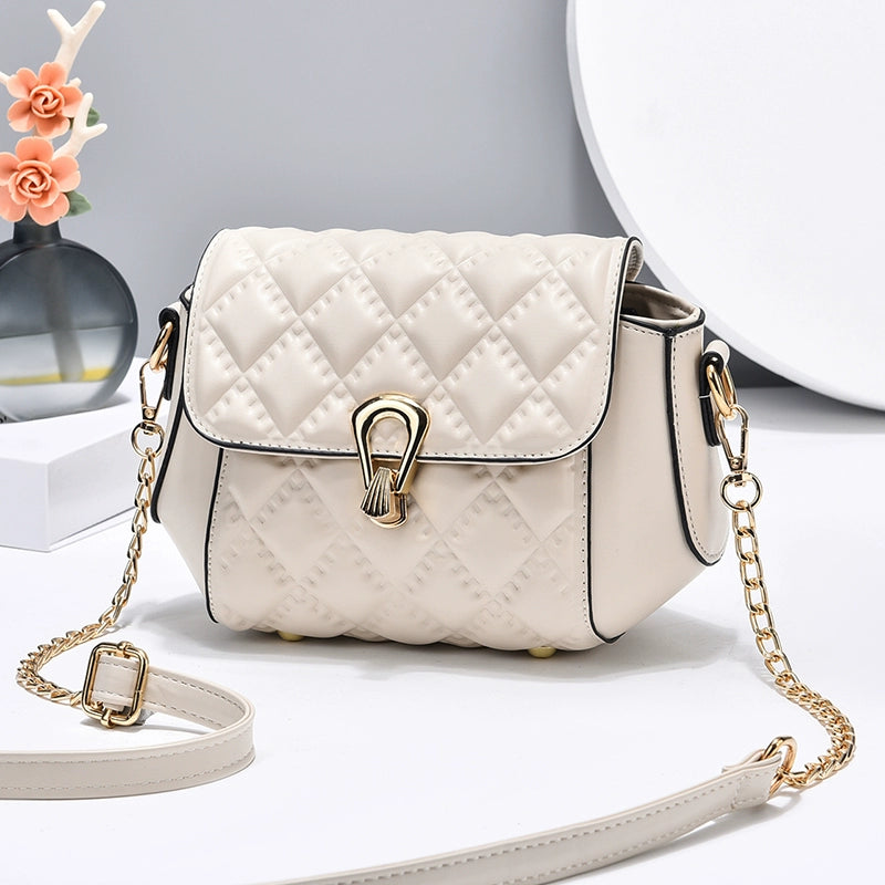 Bag women's new trendy fashion diamond chain women's texture versatile shoulder messenger bag small square bag
