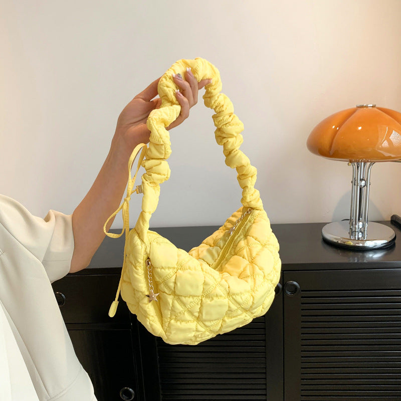 SIXSR 2025 Cloud pleated bag women's new personalized embroidery shoulder bag casual fashion dumplings shoulder handheld women's bag