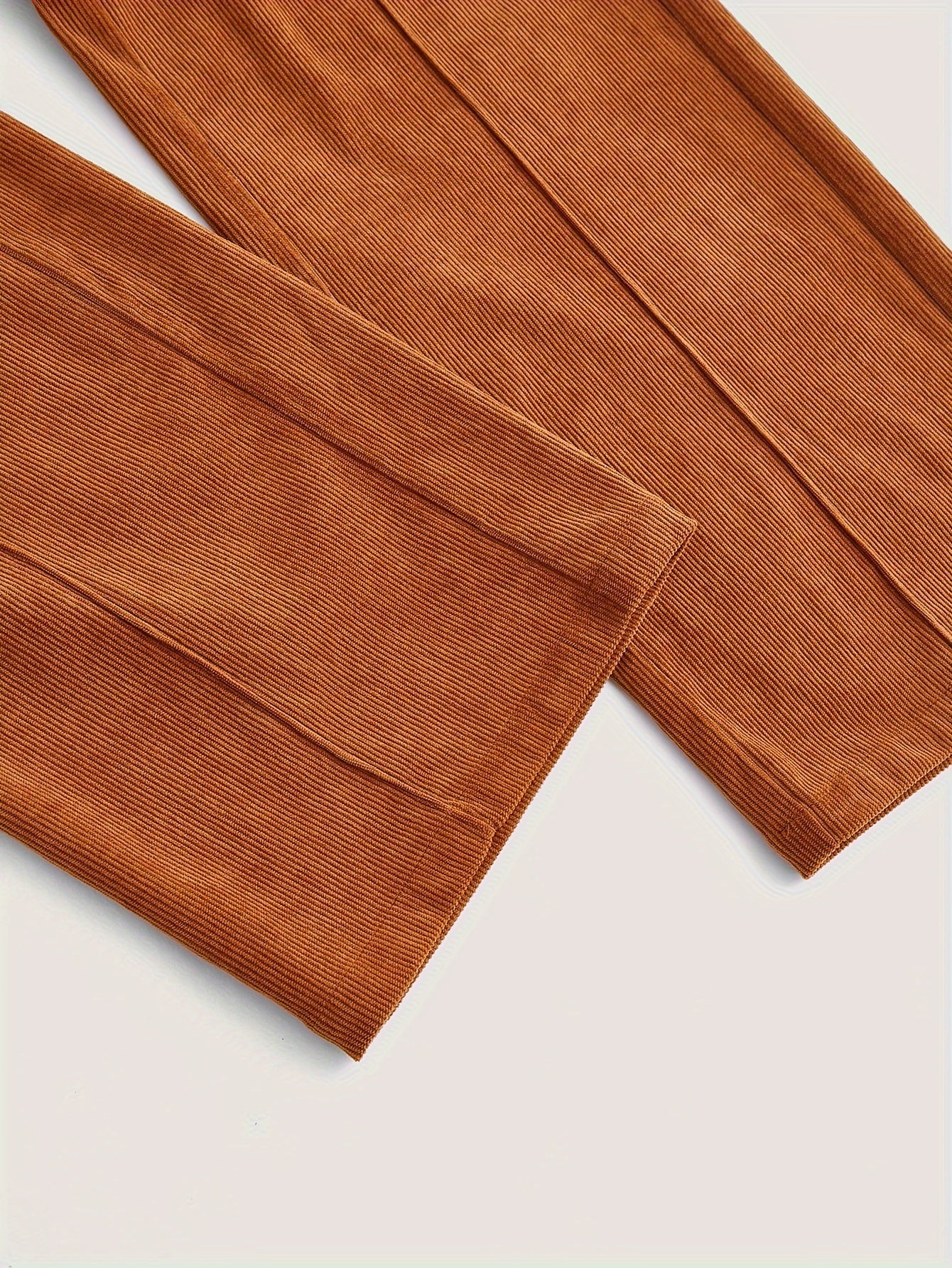 Sixsr Solid Corduroy Button Front Pants, Casual Wide Leg Pants For Fall & Winter, Women's Clothing