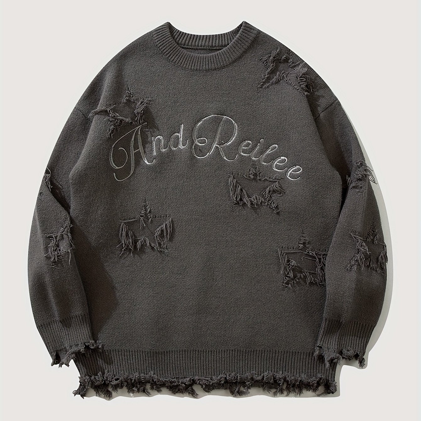 Sixsr All Match Trendy Knitted Sweater, Men's Casual Warm Mid Stretch Crew Neck Pullover Sweater For Men Fall Winter