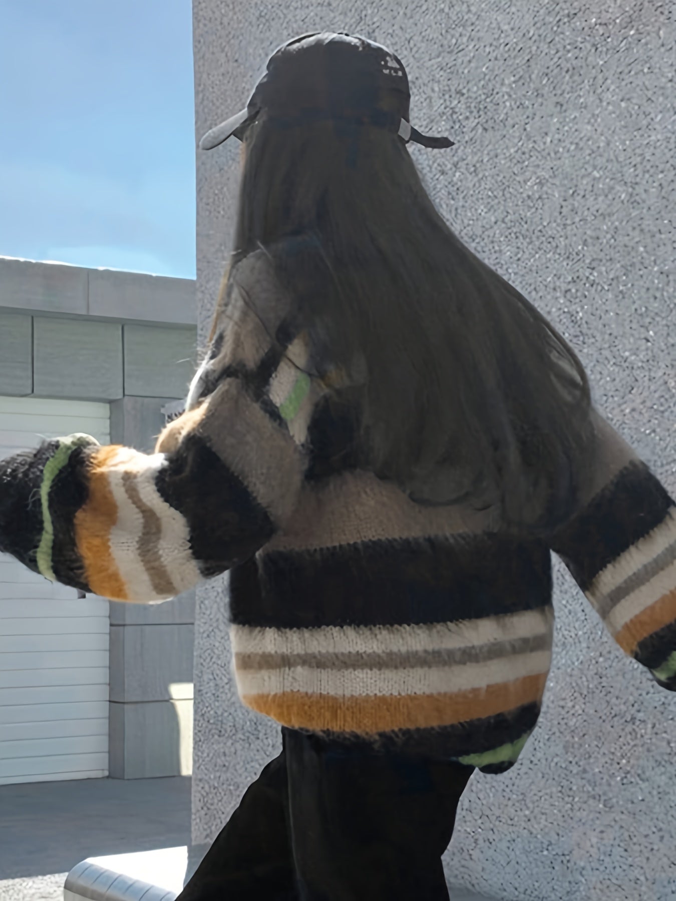 Sixsr Striped Crew Neck Knit Sweater, Casual Long Sleeve Pullover Sweater, Women's Clothing