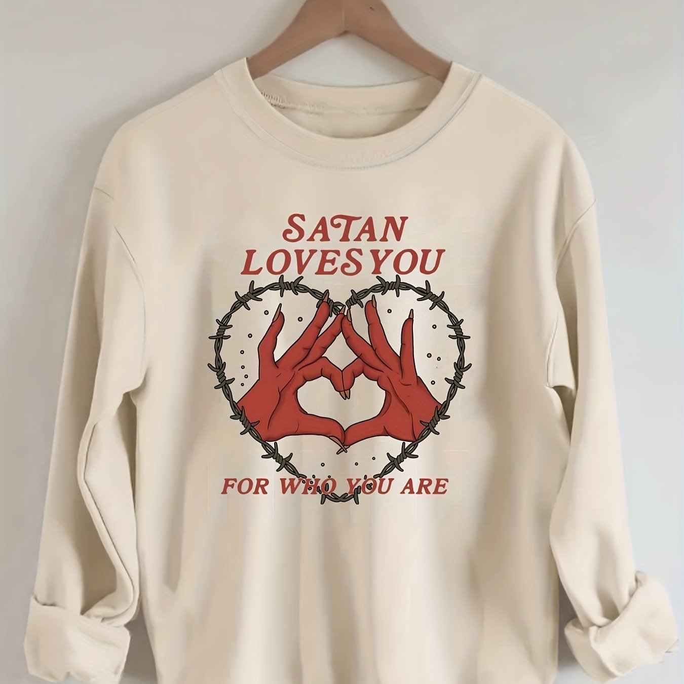 Sixsr Plus Size Casual Sweatshirt, Women's Plus Graphic & Slogan Print Long Sleeve Round Neck Sweatshirt