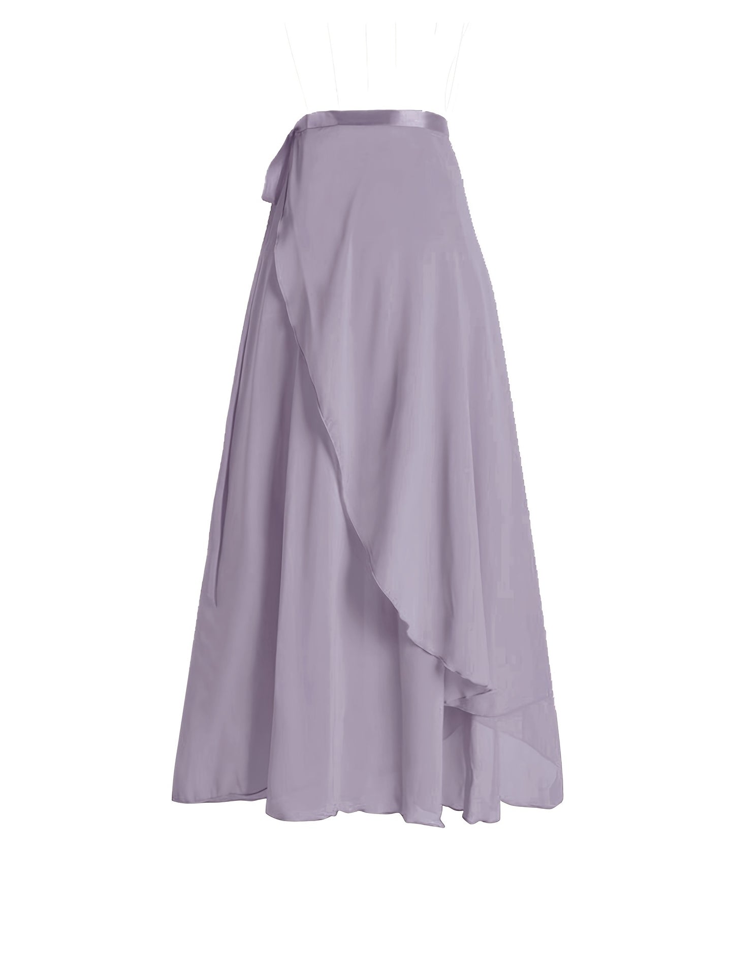 Ruffle Asymmetrical Hem Dance Skirts, Chiffon High Waist Ballet One Piece Wrap Skirts, Women's Ballet Wear