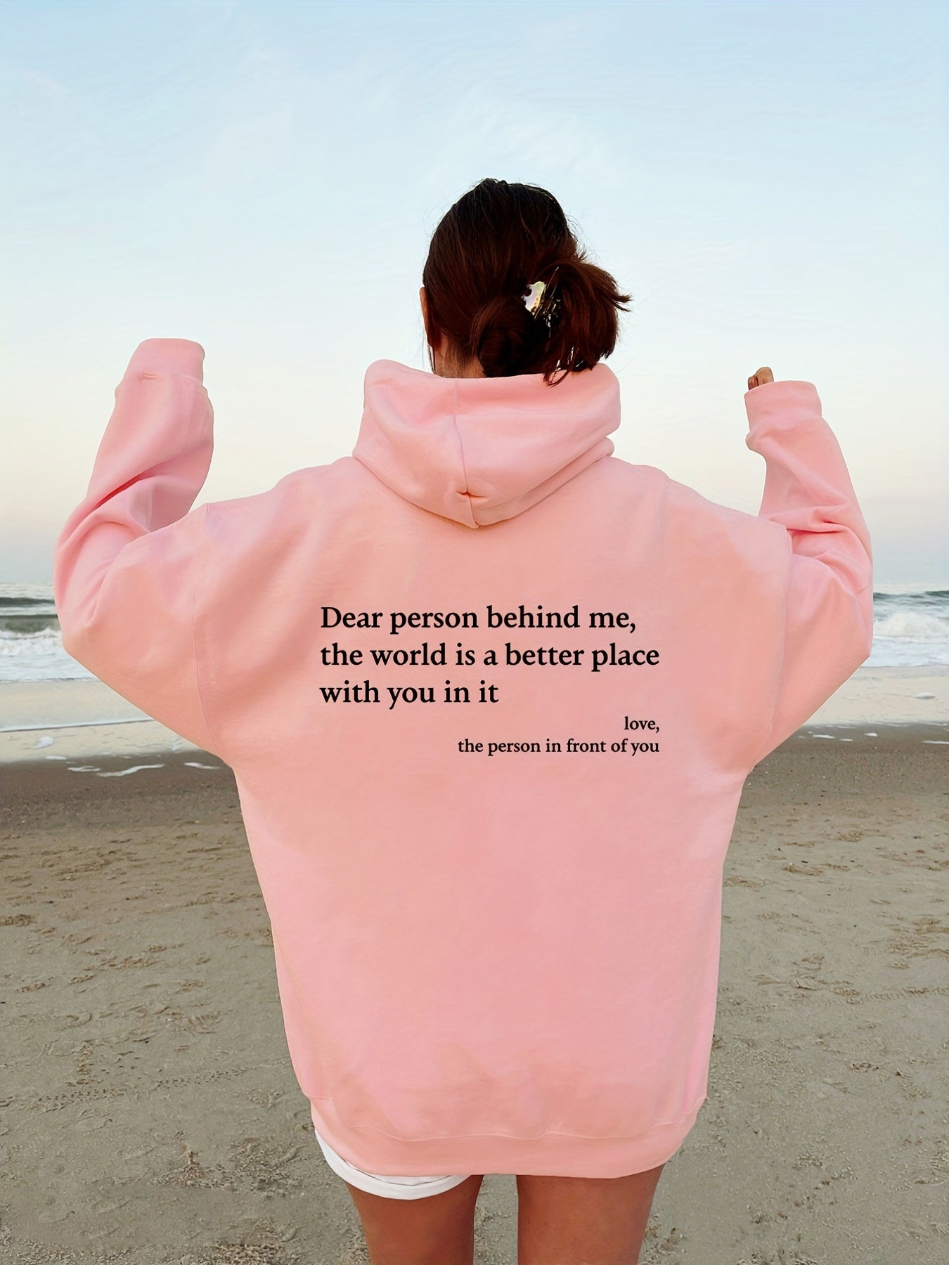Sixsr Letter Print Hoodies, Long Sleeve Casual Sweatshirt For Winter & Fall, Women's Clothing